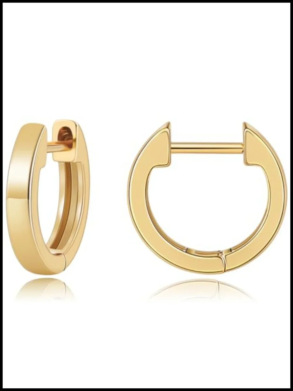 14K Gold Plated Huggie Earrings for Women, Lightweight Small Hoops,